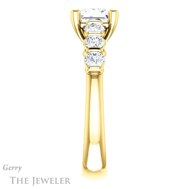 Princess Cut Forever One Moissanite Engagement Ring #GTJ1103-square-fo-y | Gerry The Jeweler Princess Cut Forever One Moissanite Engagement Ring #GTJ1103-square-fo-y