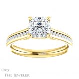 Cushion Cut Forever One Moissanite Engagement Ring #GTJ1104-cushion-fo-y