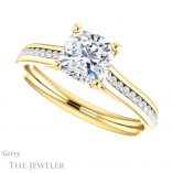 Cushion Cut Forever One Moissanite Engagement Ring #GTJ1104-cushion-fo-y