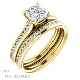 Cushion Cut Forever One Moissanite Engagement Ring #GTJ1104-cushion-fo-y