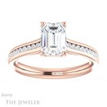 Emerald Cut Forever One Moissanite Engagement Ring #GTJ1104-emerald-fb-r 1 Emerald Cut Forever Brilliant Moissanite Engagement Ring #GTJ1104-emerald-fb-r