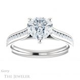 Heart Shaped Forever One Moissanite Engagement Ring #GTJ1104-heart-fb-w 1 Heart Shaped Forever Brilliant Moissanite Engagement Ring #GTJ1104-heart-fb-w
