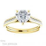 Heart Shaped Forever One Moissanite Engagement Ring #GTJ1104-heart-fb-y 1 Heart Shaped Forever Brilliant Moissanite Engagement Ring #GTJ1104-heart-fb-y