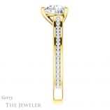 Heart Shaped Forever One Moissanite Engagement Ring #GTJ1104-heart-fb-y 3 Heart Shaped Forever Brilliant Moissanite Engagement Ring #GTJ1104-heart-fb-y