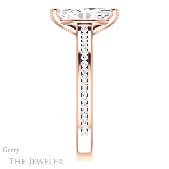 Marquise Cut Forever One Moissanite Engagement Ring #GTJ1104-marquise-fb-r 3 Marquise Cut Forever Brilliant Moissanite Engagement Ring #GTJ1104-marquise-fb-r