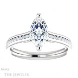Marquise Cut Forever Brilliant Moissanite Engagement Ring #GTJ1104-marquise-fb-w