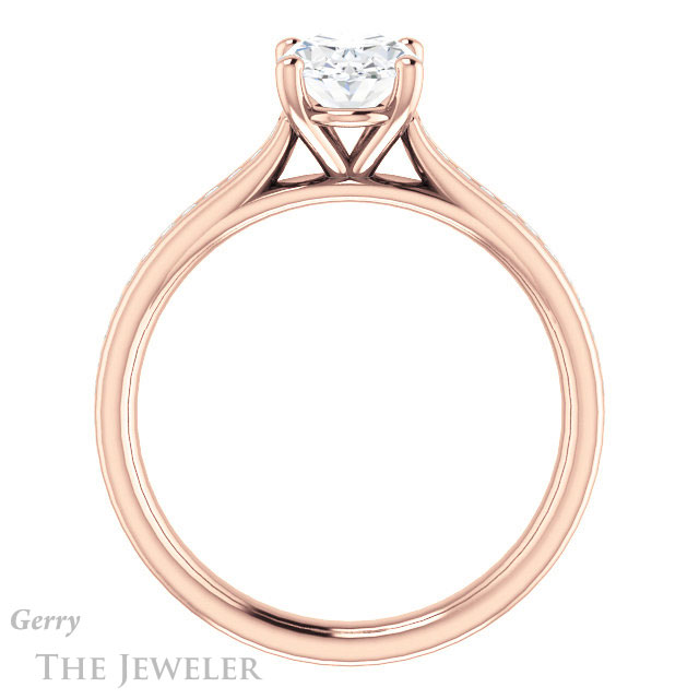 Oval Shaped Forever One Moissanite Engagement Ring #GTJ1104-oval-fo-r