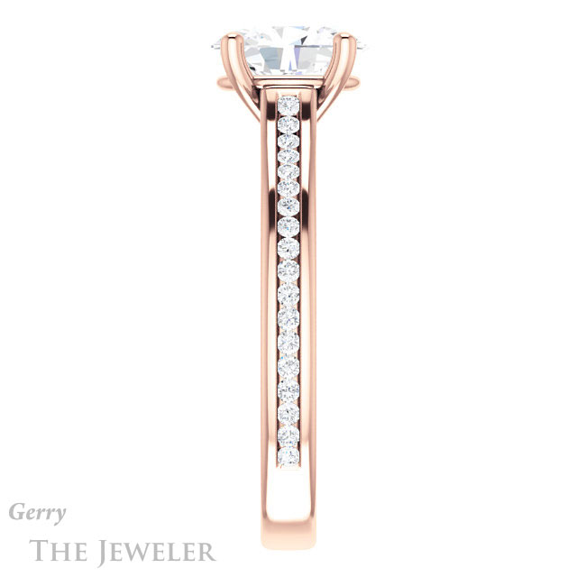 Oval Shaped Forever One Moissanite Engagement Ring #GTJ1104-oval-fo-r