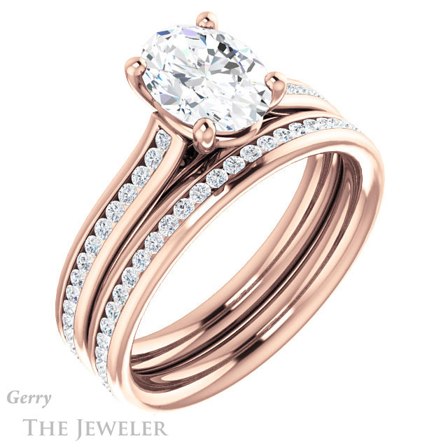 Oval Shaped Forever One Moissanite Engagement Ring #GTJ1104-oval-fo-r