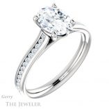 Oval Shaped Forever One Moissanite Engagement Ring #GTJ1104-oval-fo-w