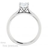 Oval Shaped Forever One Moissanite Engagement Ring #GTJ1104-oval-fo-w
