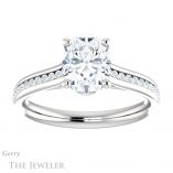 Oval Shaped Forever One Moissanite Engagement Ring #GTJ1104-oval-fo-w