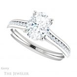 Oval Shaped Forever One Moissanite Engagement Ring #GTJ1104-oval-fo-w