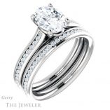 Oval Shaped Forever One Moissanite Engagement Ring #GTJ1104-oval-fo-w