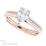 Pear Shaped Forever Brilliant Moissanite Engagement Ring #GTJ1104-pear-fb-r