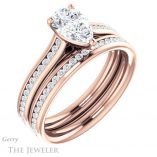 Pear Shaped Forever Brilliant Moissanite Engagement Ring #GTJ1104-pear-fb-r
