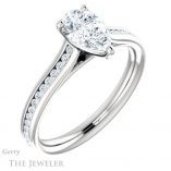 Pear Shaped Forever Brilliant Moissanite Engagement Ring #GTJ1104-pear-fb-w