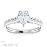 Pear Shaped Forever Brilliant Moissanite Engagement Ring #GTJ1104-pear-fb-w