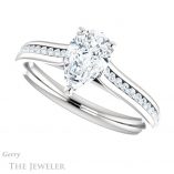 Pear Shaped Forever Brilliant Moissanite Engagement Ring #GTJ1104-pear-fb-w