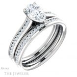 Pear Shaped Forever Brilliant Moissanite Engagement Ring #GTJ1104-pear-fb-w