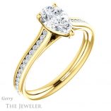 Pear Shaped Forever Brilliant Moissanite Engagement Ring #GTJ1104-pear-fb-y