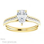 Pear Shaped Forever Brilliant Moissanite Engagement Ring #GTJ1104-pear-fb-y