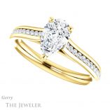 Pear Shaped Forever Brilliant Moissanite Engagement Ring #GTJ1104-pear-fb-y