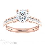 Round Cut Forever One Moissanite Engagement Ring #GTJ1104-round-fo-r