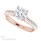 Round Cut Forever One Moissanite Engagement Ring #GTJ1104-round-fo-r