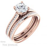 Round Cut Forever One Moissanite Engagement Ring #GTJ1104-round-fo-r