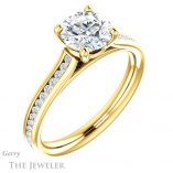 Round Cut Forever One Moissanite Engagement Ring #GTJ1104-round-fo-y 4 Round Cut Forever One Moissanite Engagement Ring #GTJ1104-round-fo-y