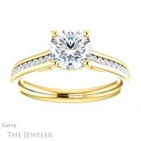 Round Cut Forever One Moissanite Engagement Ring #GTJ1104-round-fo-y 1 Round Cut Forever One Moissanite Engagement Ring #GTJ1104-round-fo-y