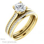 Round Cut Forever One Moissanite Engagement Ring #GTJ1104-round-fo-y 6 Round Cut Forever One Moissanite Engagement Ring #GTJ1104-round-fo-y