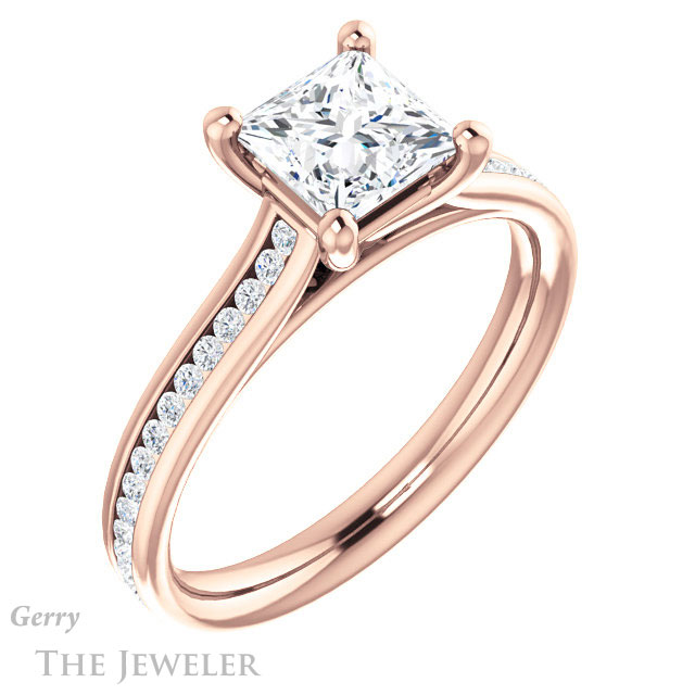 Princess Cut Forever One Moissanite Engagement Ring #GTJ1104-square-fo-r