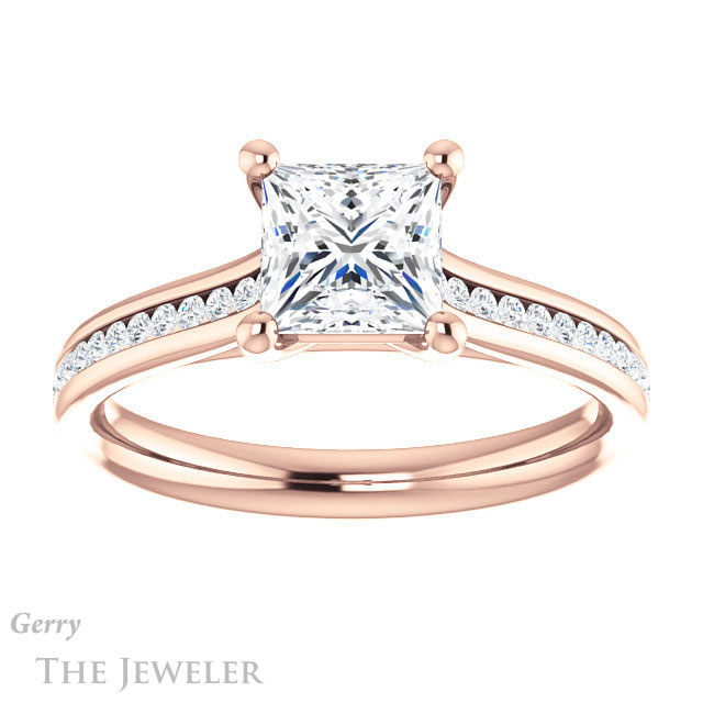 Princess Cut Forever One Moissanite Engagement Ring #GTJ1104-square-fo-r