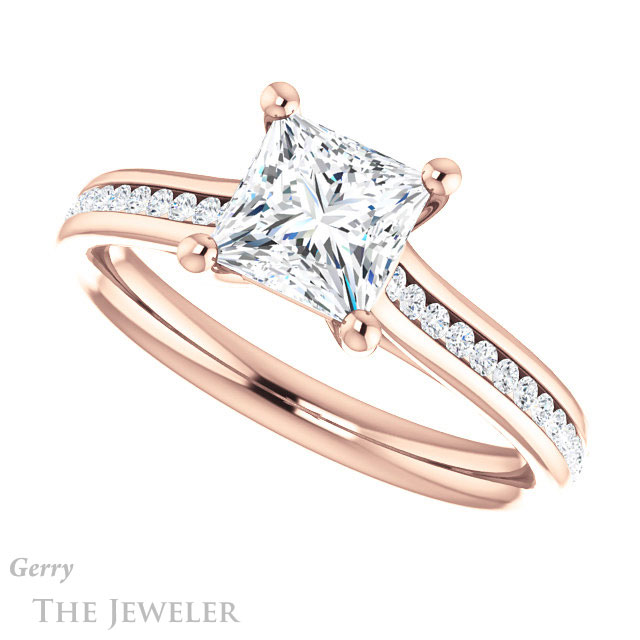 Princess Cut Forever One Moissanite Engagement Ring #GTJ1104-square-fo-r