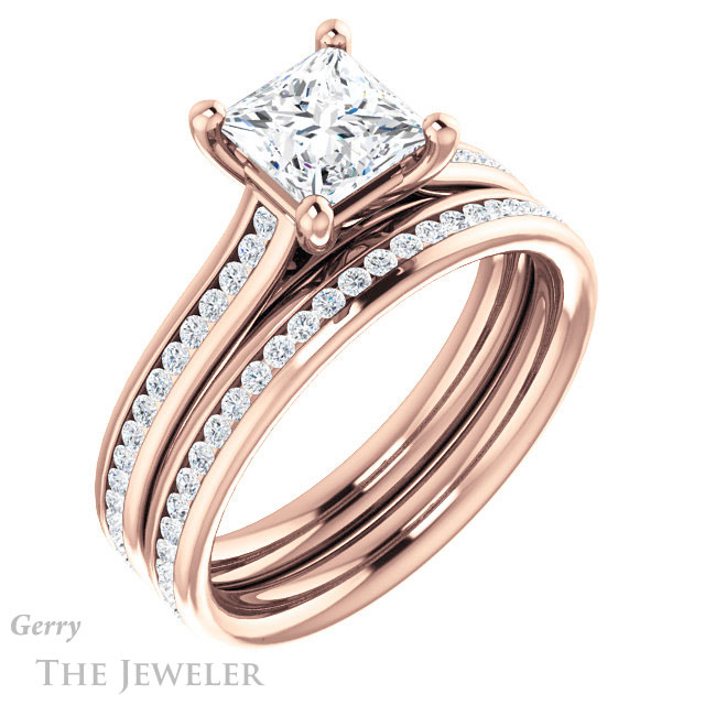 Princess Cut Forever One Moissanite Engagement Ring #GTJ1104-square-fo-r