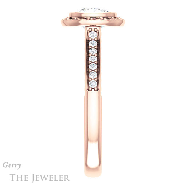 Cushion Cut Forever One Moissanite Engagement Ring #GTJ1105-cushion-fo-r | Gerry The Jeweler Cushion Cut Forever One Moissanite Engagement Ring #GTJ1105-cushion-fo-r