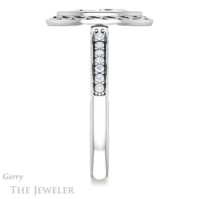 Marquise Cut Forever One Moissanite Engagement Ring #GTJ1105-marquise-fb-w | Gerry The Jeweler Marquise Cut Forever Brilliant Moissanite Engagement Ring #GTJ1105-marquise-fb-w