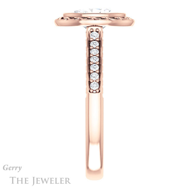 Oval Shaped Forever One Moissanite Engagement Ring #GTJ1105-oval-fo-r | Gerry The Jeweler Oval Shaped Forever One Moissanite Engagement Ring #GTJ1105-oval-fo-r