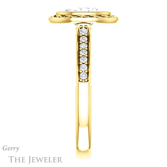 Oval Shaped Forever One Moissanite Engagement Ring #GTJ1105-oval-fo-y | Gerry The Jeweler Oval Shaped Forever One Moissanite Engagement Ring #GTJ1105-oval-fo-y