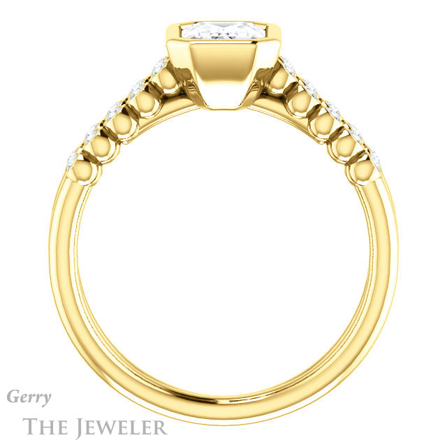 Emerald Cut Forever One Moissanite Engagement Ring #GTJ1107-emerald-fb-y | Gerry The Jeweler Emerald Cut Forever Brilliant Moissanite Engagement Ring #GTJ1107-emerald-fb-y