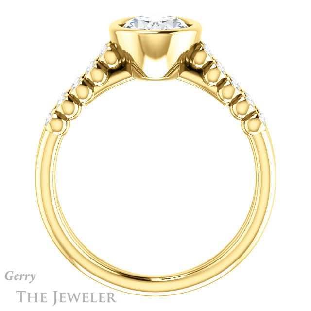 Oval Shaped Forever One Moissanite Engagement Ring #GTJ1107-oval-fo-y | Gerry The Jeweler Oval Shaped Forever One Moissanite Engagement Ring #GTJ1107-oval-fo-y