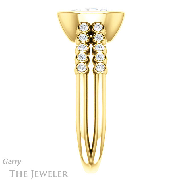 Oval Shaped Forever One Moissanite Engagement Ring #GTJ1107-oval-fo-y | Gerry The Jeweler Oval Shaped Forever One Moissanite Engagement Ring #GTJ1107-oval-fo-y