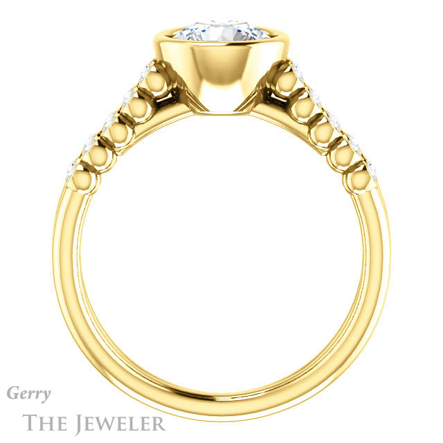 Round Cut Forever One Moissanite Engagement Ring #GTJ1107-round-fo-y | Gerry The Jeweler Round Cut Forever One Moissanite Engagement Ring #GTJ1107-round-fo-y