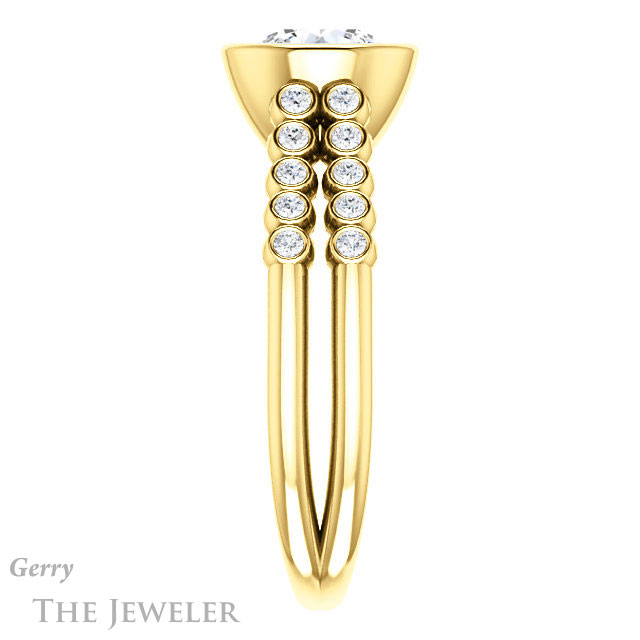 Round Cut Forever One Moissanite Engagement Ring #GTJ1107-round-fo-y | Gerry The Jeweler Round Cut Forever One Moissanite Engagement Ring #GTJ1107-round-fo-y