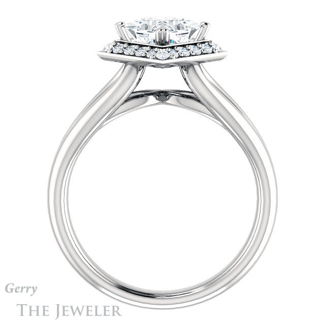 Princess Cut Forever One Moissanite Engagement Ring #GTJ1108-square-fo-w | Gerry The Jeweler Princess Cut Forever One Moissanite Engagement Ring #GTJ1108-square-fo-w