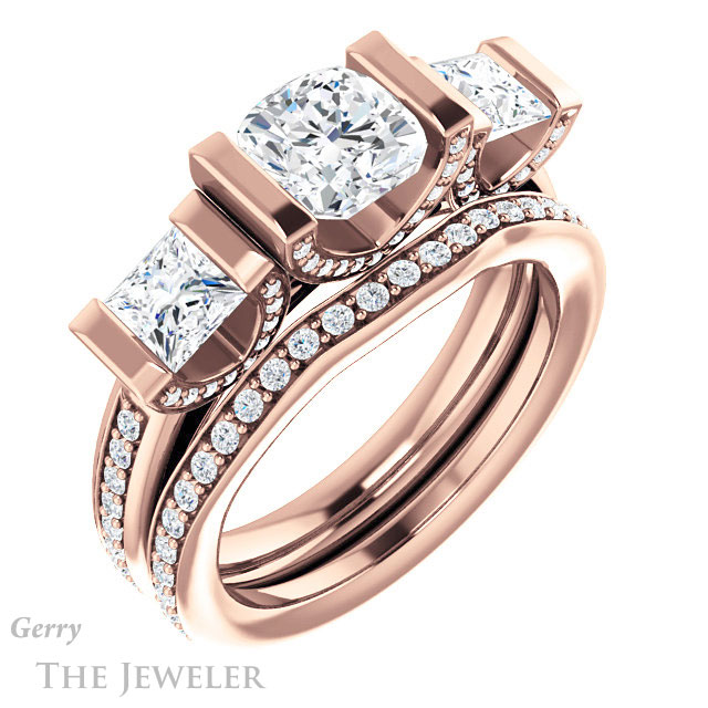 Cushion Cut Forever One Moissanite Engagement Ring #GTJ1109-cushion-fo-r | Gerry The Jeweler Cushion Cut Forever One Moissanite Engagement Ring #GTJ1109-cushion-fo-r