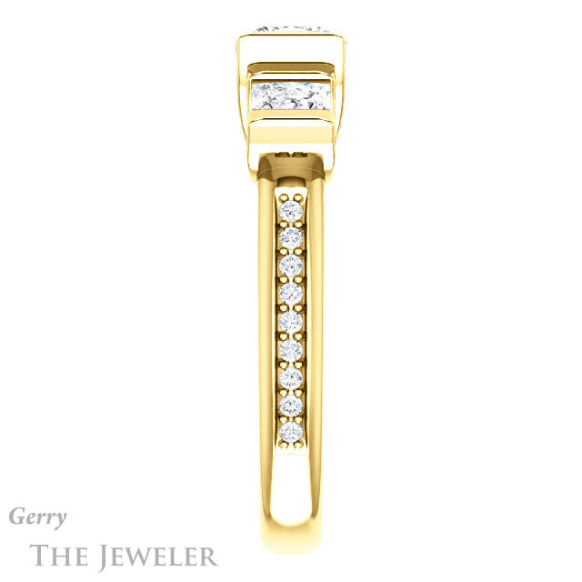 Cushion Cut Forever One Moissanite Engagement Ring #GTJ1109-cushion-fo-y | Gerry The Jeweler Cushion Cut Forever One Moissanite Engagement Ring #GTJ1109-cushion-fo-y