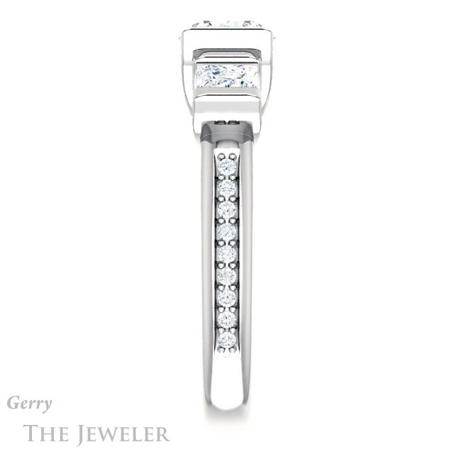 Round Cut Forever One Moissanite Engagement Ring #GTJ1109-round-fo-w | Gerry The Jeweler Round Cut Forever One Moissanite Engagement Ring #GTJ1109-round-fo-w